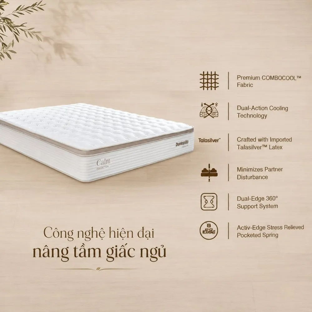 Nệm lò xo Dunlopillo CoolSilk ZEN Calm – 27cm